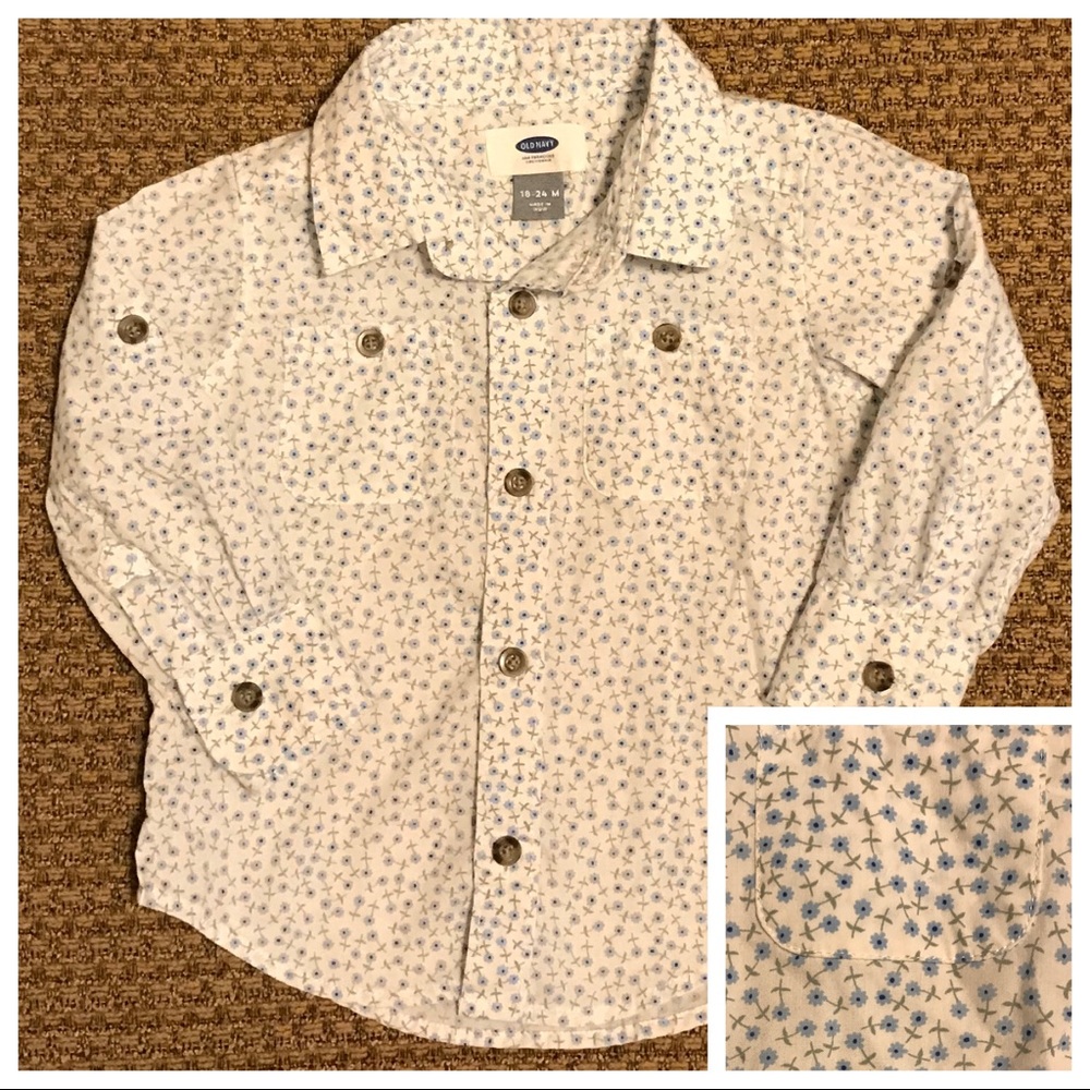 Sweetest Baby Boy’s Floral Button-Down! 18-24 mo.